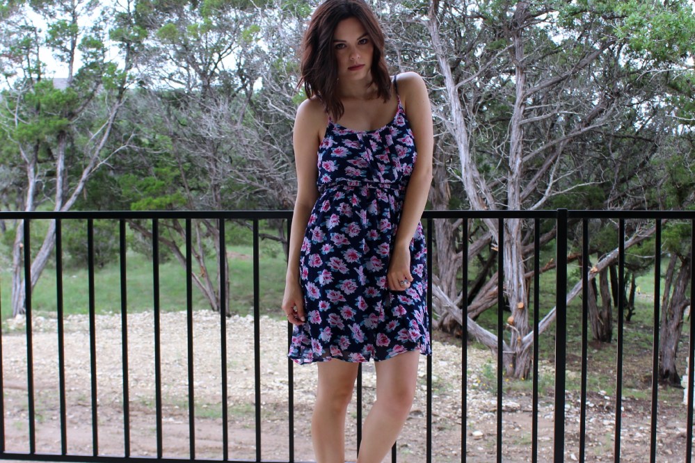 Navy Floral Dress